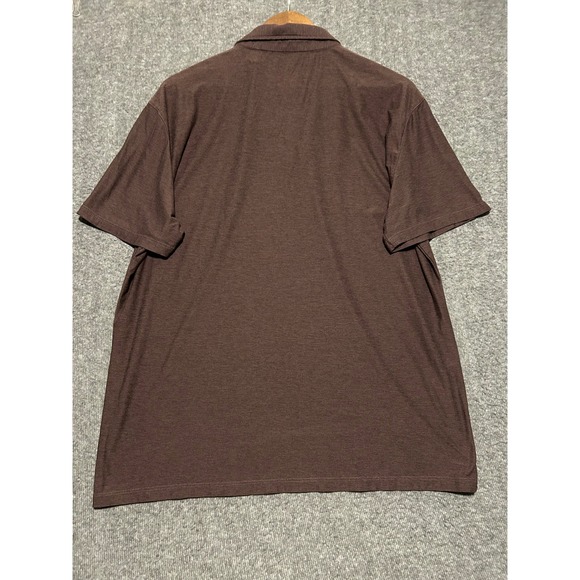 Vuori strato tech polo shirt mens burgundy Large stretch performance read - Picture 3 of 6